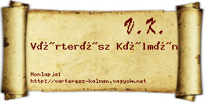 Várterész Kálmán névjegykártya