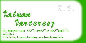 kalman varteresz business card